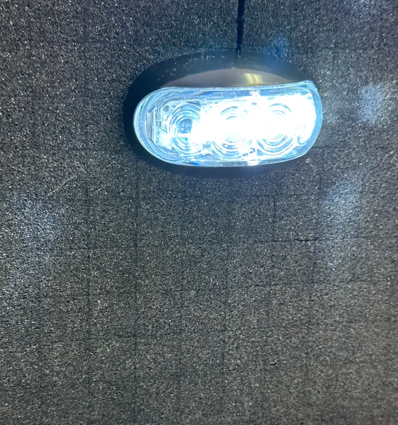 10-30V Led Front Marker Lamp, 50A, Prewired, Clear/White Led50w, Box Of 10 1