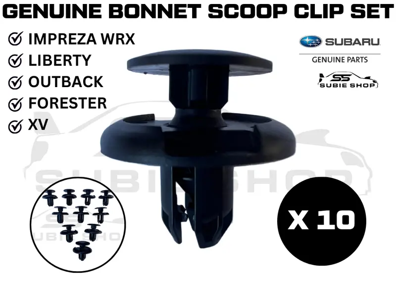 10X Genuine Subaru Liberty Outback Forester Impreza Wrx Bonnet Scoop Clips Set 1