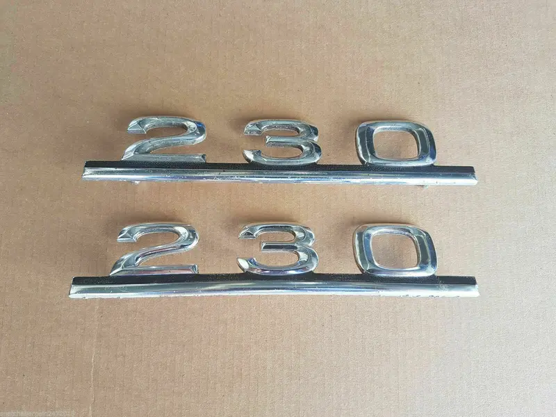 2 X 1965 Vintage Genuine Mercedes Merc Benz Badge Emblem Oem 230 Metal Chrome 1