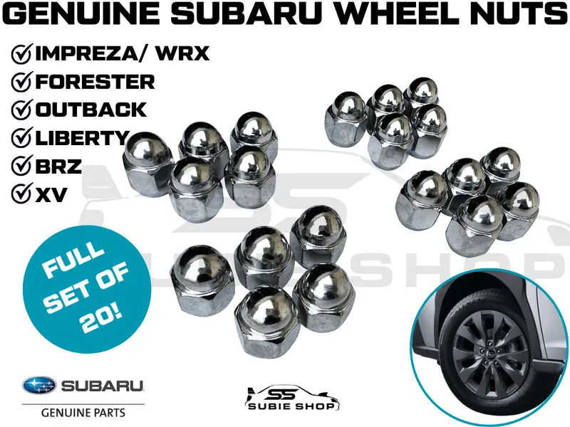 20 X New Genuine Subaru Liberty Forester Outback Impreza Brz Xv Wheel Nuts Nut 1
