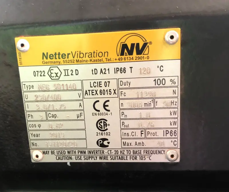 2013 Series Neg 501140 3-Phase Electric External Vibrators 1