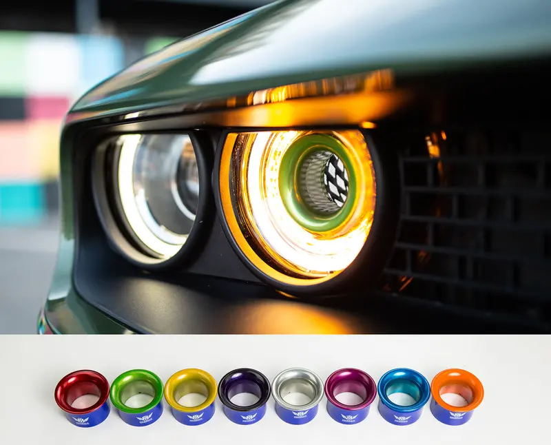 2015-2023  Deluxe Kandy Dodge Challenger Headlight Intake Rings 1