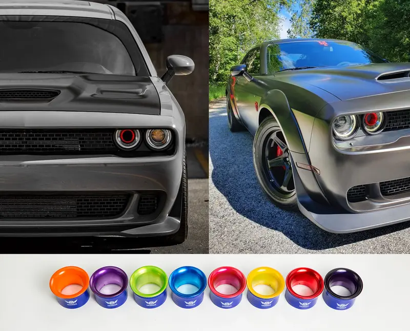 2015-2023 Transparent Kandy Dodge Challenger Headlight Intake Rings 1