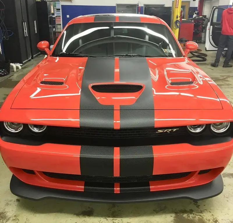 2015+ Up Dodge Challenger Srt Hellcat Style Rally Stripe Kit 1