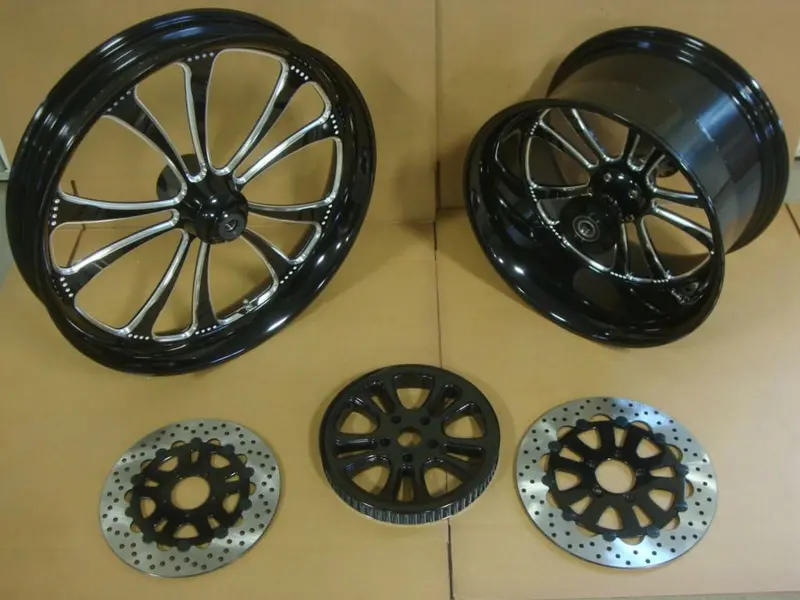 2016 Big Dog Mastiff Billet Wheels 18" X 10.5" & 23" X 3.5" W/ Pulley & Rotors 1