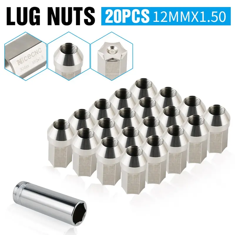 20Pcs Lug Nuts Bulge Acorn 12 X 1.5 For Ford Focus Escape Taurus 1
