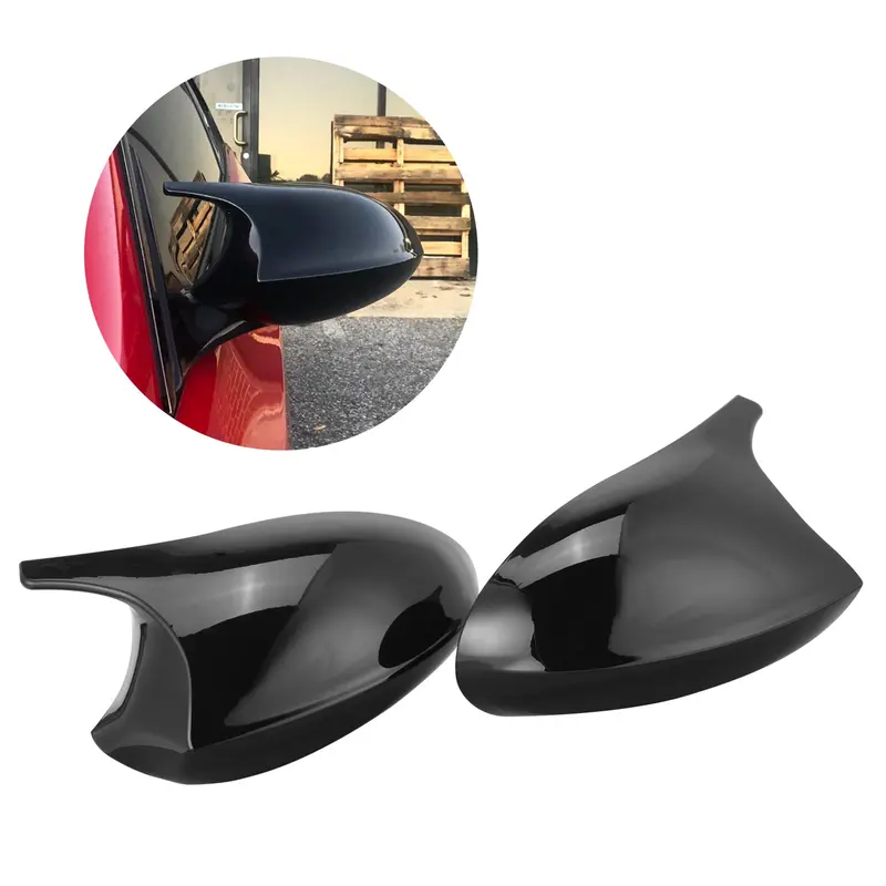 2Pcs M-Style Glossy Black Side Mirror Cover Cap For Bmw E90 / E91 Pre Lci 2005-2008 1