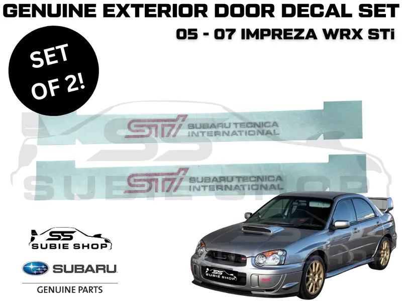 2X New Genuine Jdm Subaru Impreza Wrx Sti Gd 05-7 Door Badge Logo Sticker Emblem 1