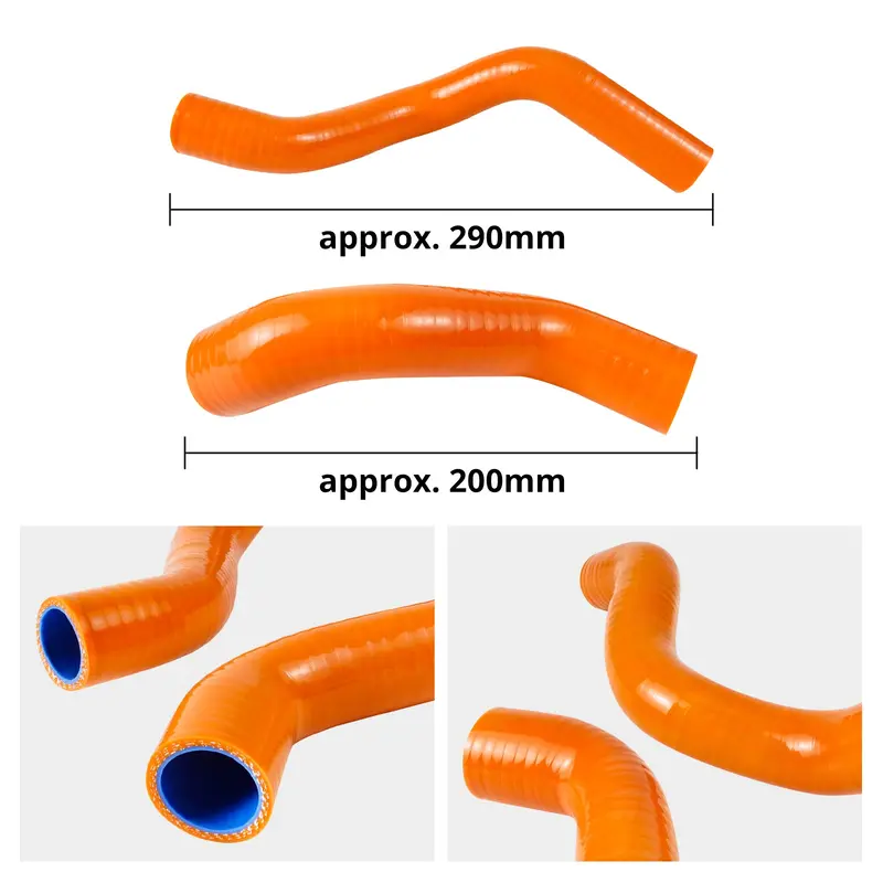 3-Layer Reinforced Radiator Hose Kit For Ktm 790 890 Adventure R 2019-2025 2