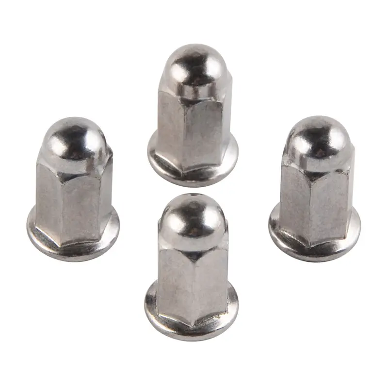 4Pcs M6 Chromeplate Acorn Cap Hex Nut Safety Show For Honda Suzuki Kawasaki 1