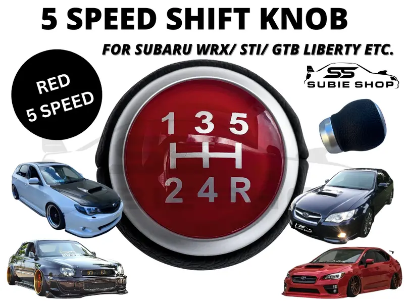 5 Speed Shift Gear Knob For Subaru Impreza Wrx Sti Liberty Gtb Forester Brz Jdm 1