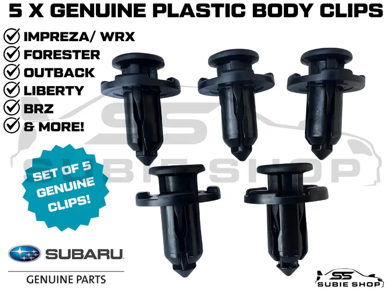 5 X Genuine Subaru Liberty Outback Forester Brz Impreza Wrx Trim Plastic Clips Clip Set 1