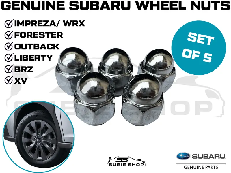 5 X New Genuine Subaru Liberty Forester Outback Impreza Brz Xv Wheel Nuts Nut 1