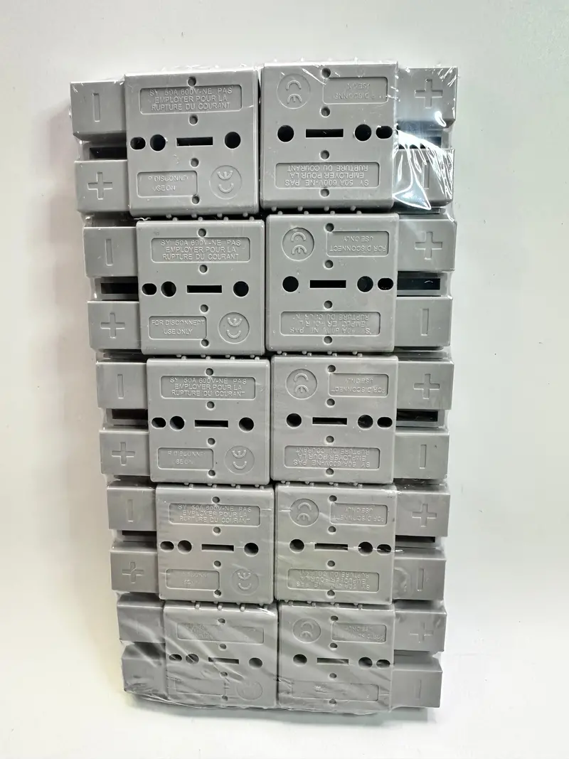 50A Heavy Duty Anderson Style Plug, 600V, Grey - 10 Pack 1