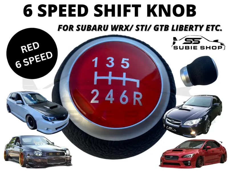 6 Speed Shift Gear Knob For Subaru Impreza Wrx Sti Liberty Gtb Forester Brz Jdm 1