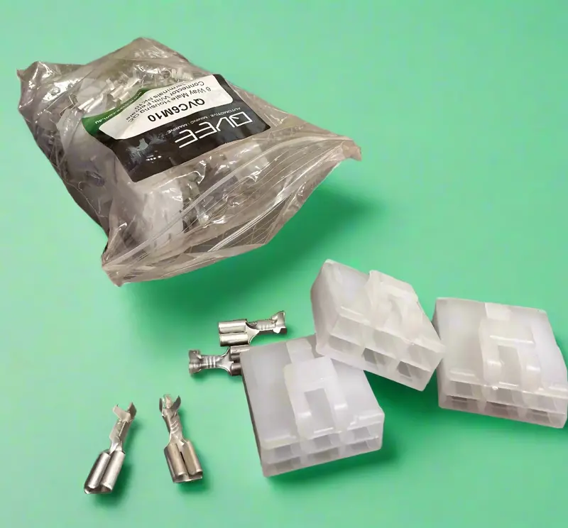 6 Way Male Housing Qc Connector With Femal Terminals 10Pk Qvc6m10 1
