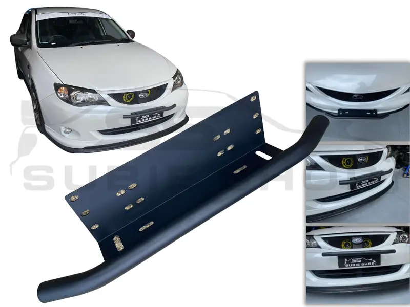 60Cm Front Bumper License Number Plate Mini Metal Bull Bar Nudge Led Light Mount 1