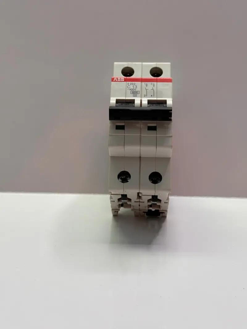 Abb S202-C13 Pro M Compact S200 Mcb, 2P, 13A Curve C, 440V Ac, 125V Dc, 6 Ka Breaking Capacity 2Cds252001r0134 2