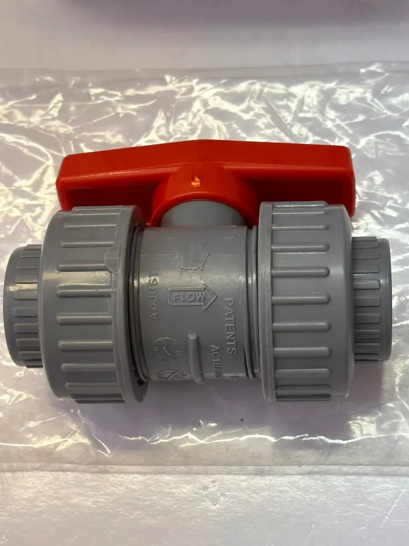 Abs Double Barrel Union Ball Valve (Epdm Seals) – Plain Sockets Pn16 1/2"-20-Dn16 1