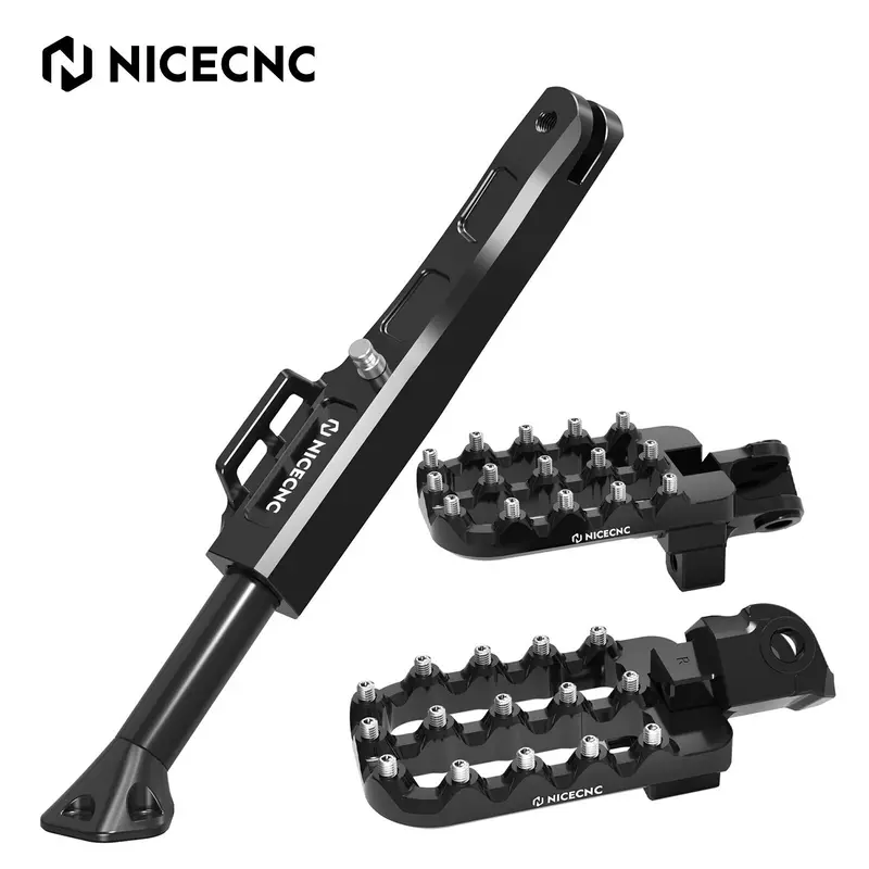 Adjustable Kickstand + Lower Larger Footpegs For Husqvarna 701 Enduro Supermoto 1