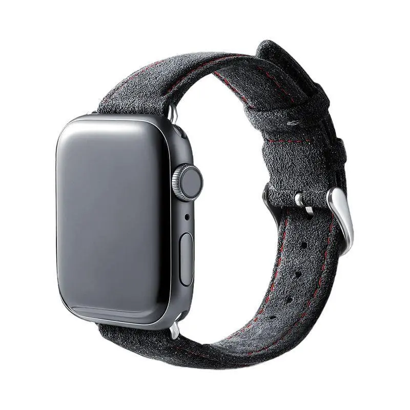 Alcanside | Apple Watch Alcantara Strap | Space Grey/Red Stitching - 42/44/45Mm & Ultra (49Mm) 1