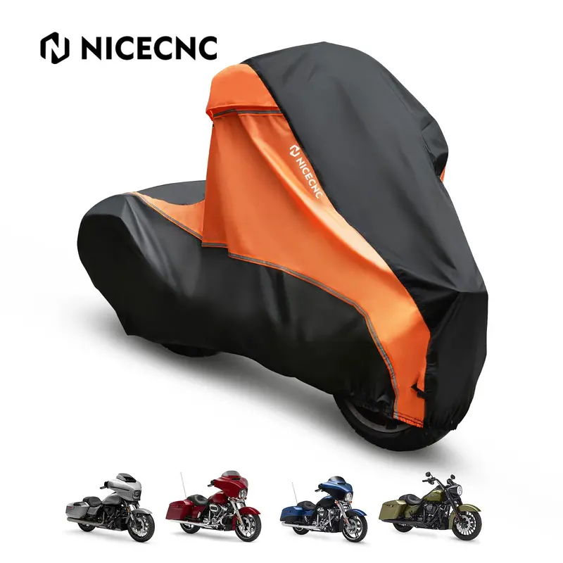 All-Weather Motorcycle Cover W/Heat Shield Protection For Harley Road King Street Glide 1