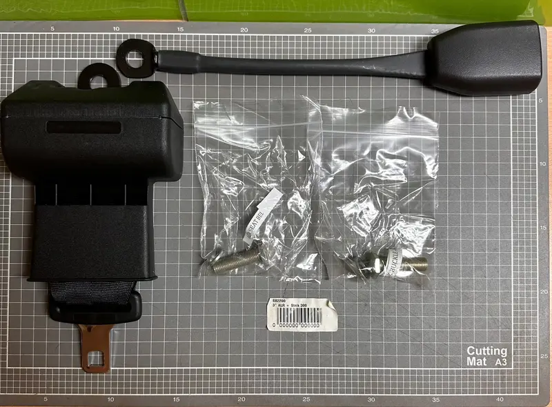 Alr Sb2200 3" Retractable Lap Seat Belt + Stalk 1