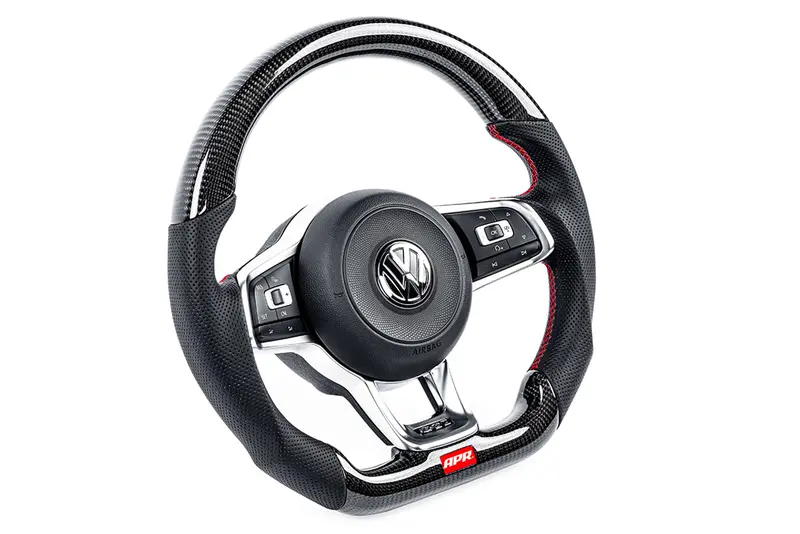 Apr Carbon Fibre / Perforated Leather Steering Wheel Golf Mk7 R / Gti / Gtd 1