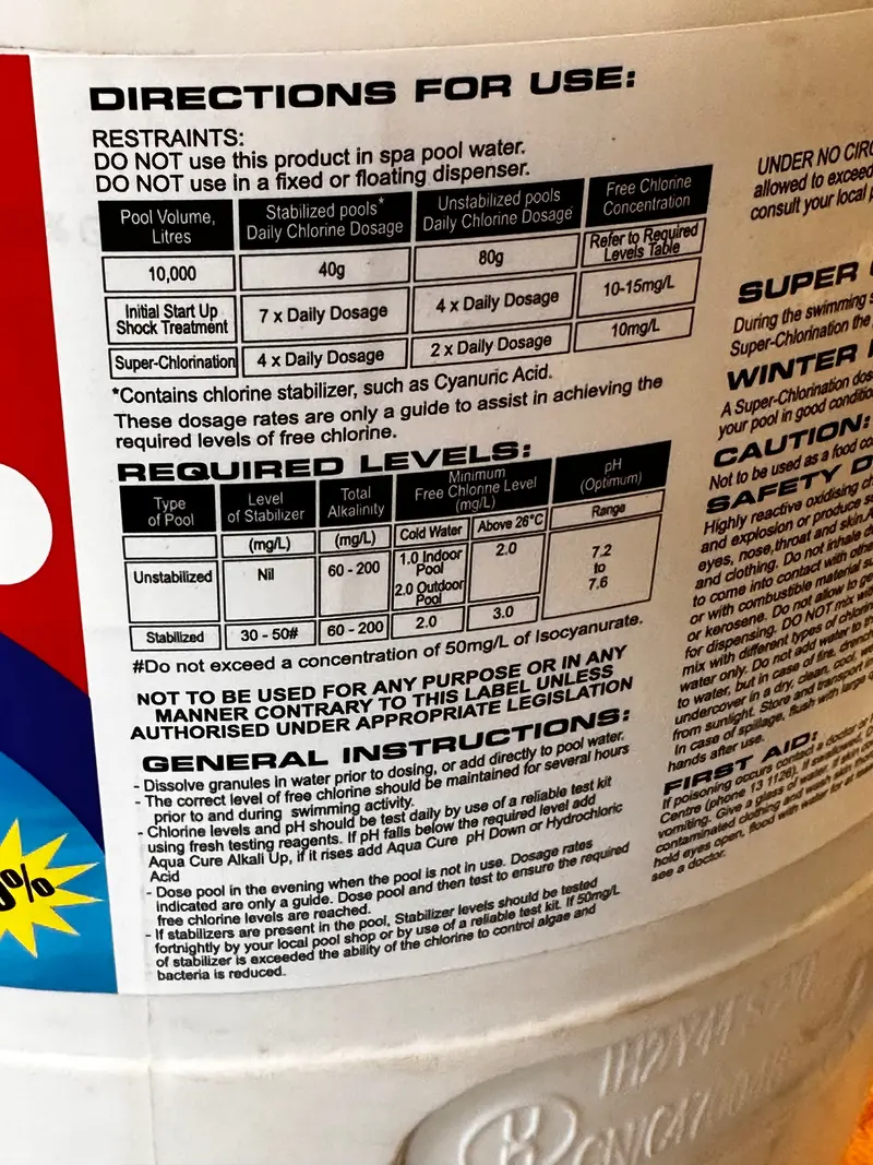 Aqua Cure Swimming Pool Chlorine 70% Granulated 1