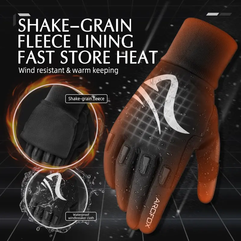 Arcfox Motorcycle Off-Road Riding Gloves Non-Slip Shock Absorption Warm Lining Fall Winter 3