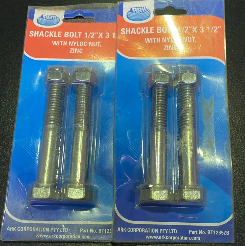 Ark Bt1235zb Shackle Bolt 1/2” X 3 1/2” With Nyloc Nut, Zinc 1