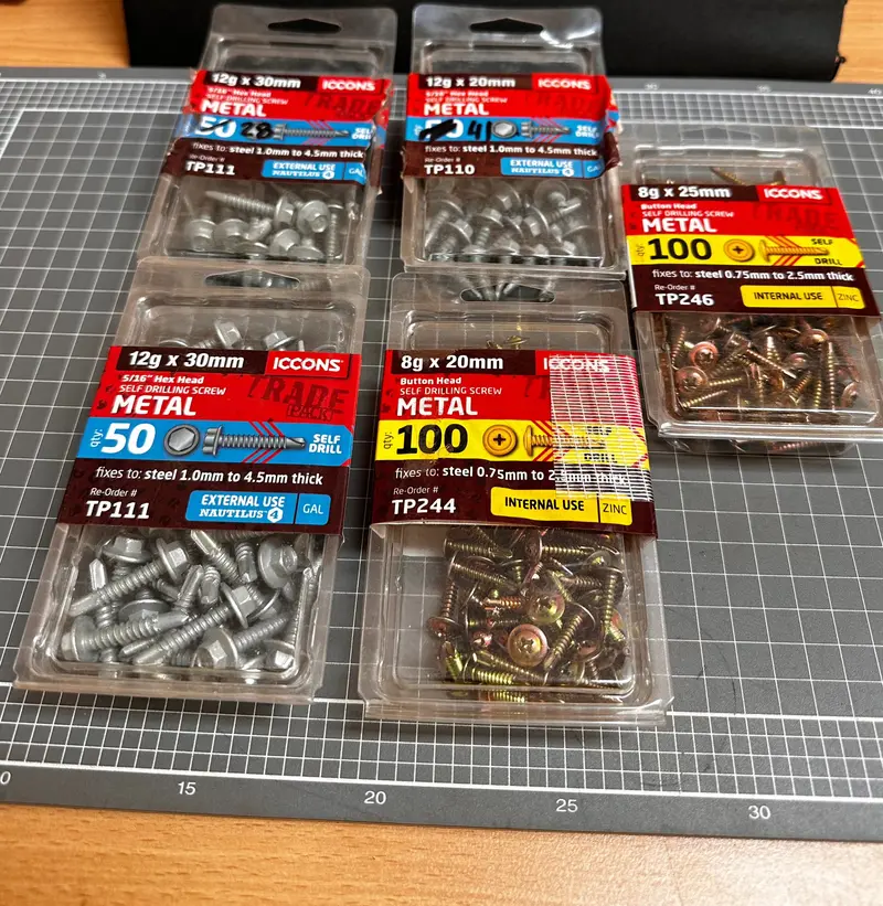 Assorted Self Drilling Screw, Bundle Of 5 Pks 1