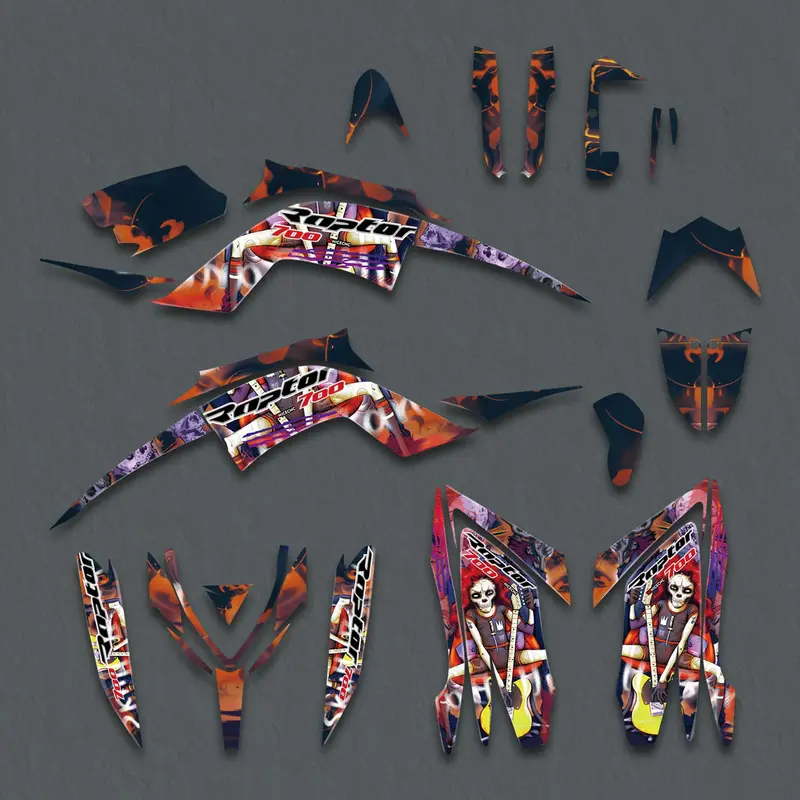 Atv Decals Full Graphics Background Stickers Kit For Yamaha Raptor 700 2013-2023 2