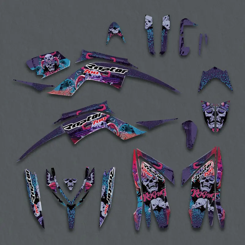 Atv Decals Full Graphics Protection Stickers Set For Yamaha Raptor 700 2013-2023 1