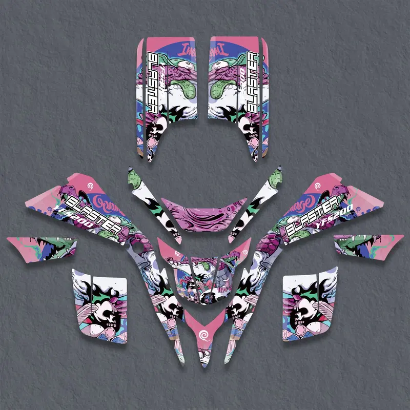 Atv Decals Full Graphics Stickers Kit For Yamaha Blaster 200 Yfs200 1988-2006 1
