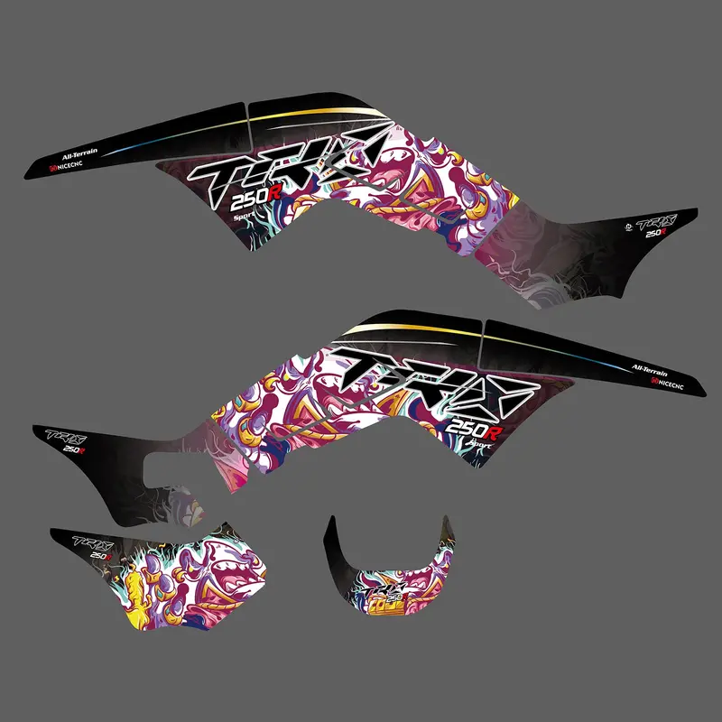 Atv Decals Stickers Full Graphic Kit For Honda Trx250r 1986-1989 1