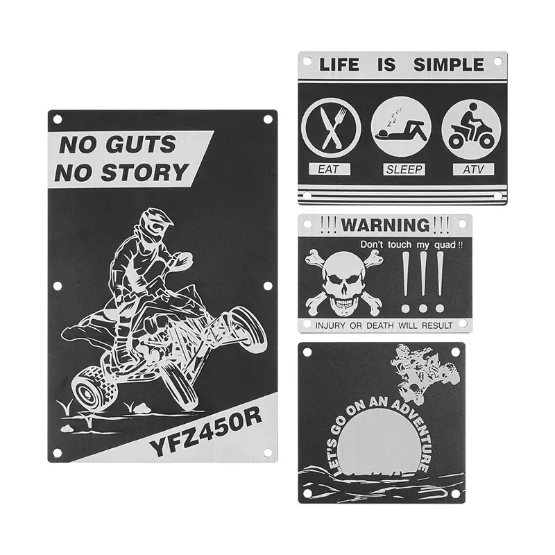 Atv Fender Warning Tags Stickers Badges Plates For Yamaha Yfz450r 2009-2024 1
