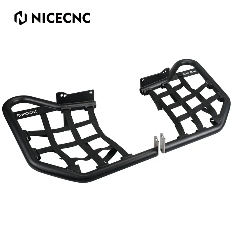 Atv Foot Peg Nerf Bars Heel Guards W/Webbing For Yamaha Raptor 700 700R 06-26 1