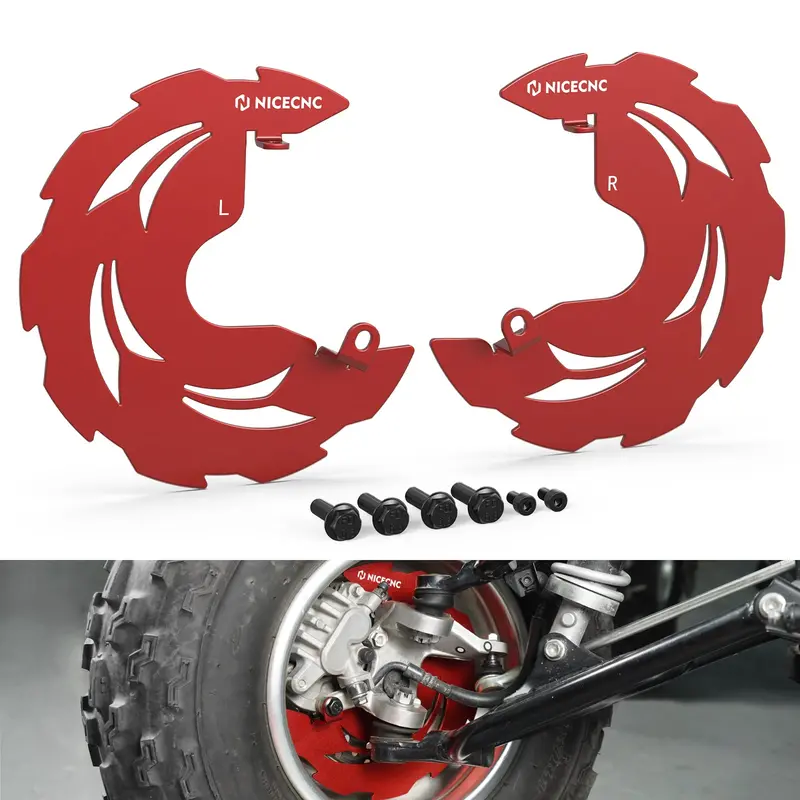 Atv Front Brake Disc Rotor Rock Guards Kit For Honda Trx 450 R / Er 2006-2014 1
