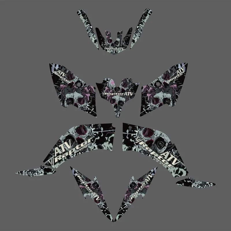 Atv Full Graphics Background Sticker Decal Kits For Yamaha Raptor250 2008-Present 1