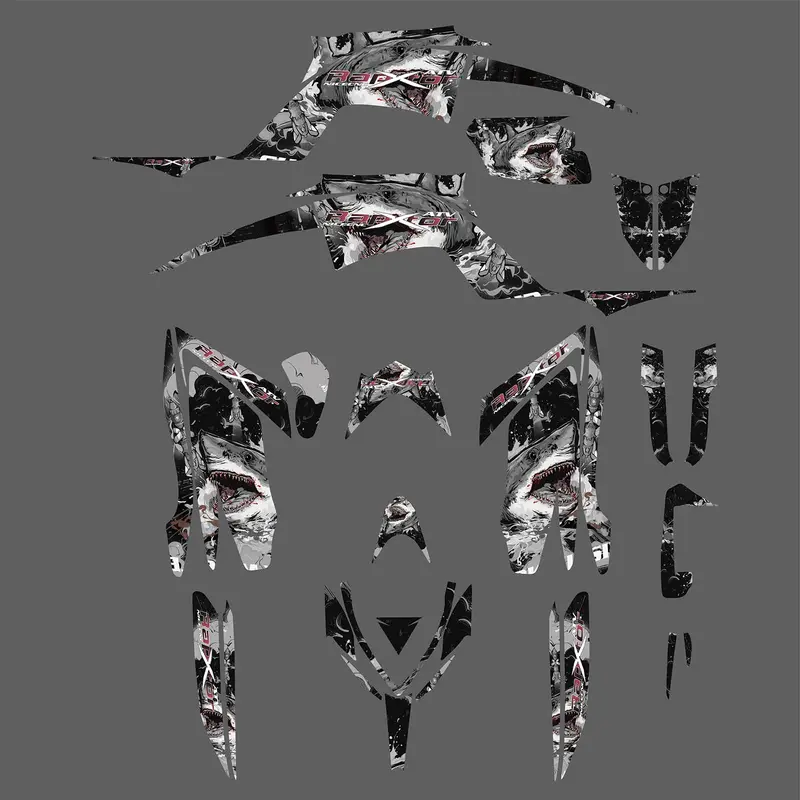 Atv Full Graphics Background Sticker Decal Kits For Yamaha Raptor700 2013-2023 1