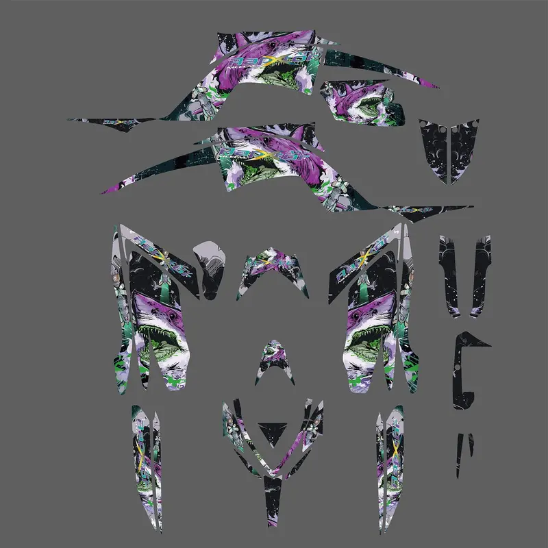Atv Full Graphics Background Sticker Decal Kits For Yamaha Raptor700 2013-2023 1