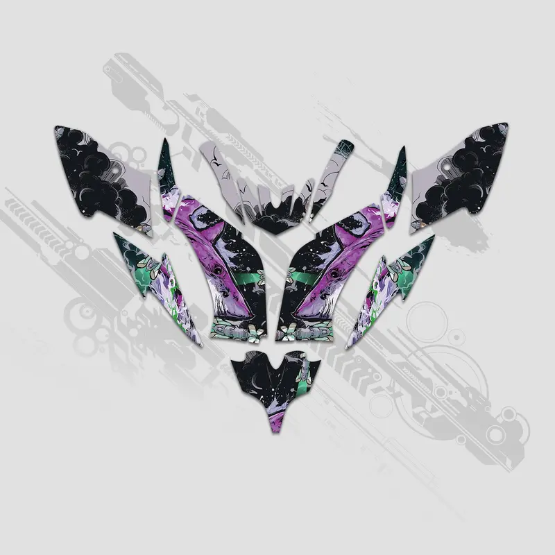 Atv Full Graphics Decals Stickers Kit For Yamaha Raptor 250 2008+ 1