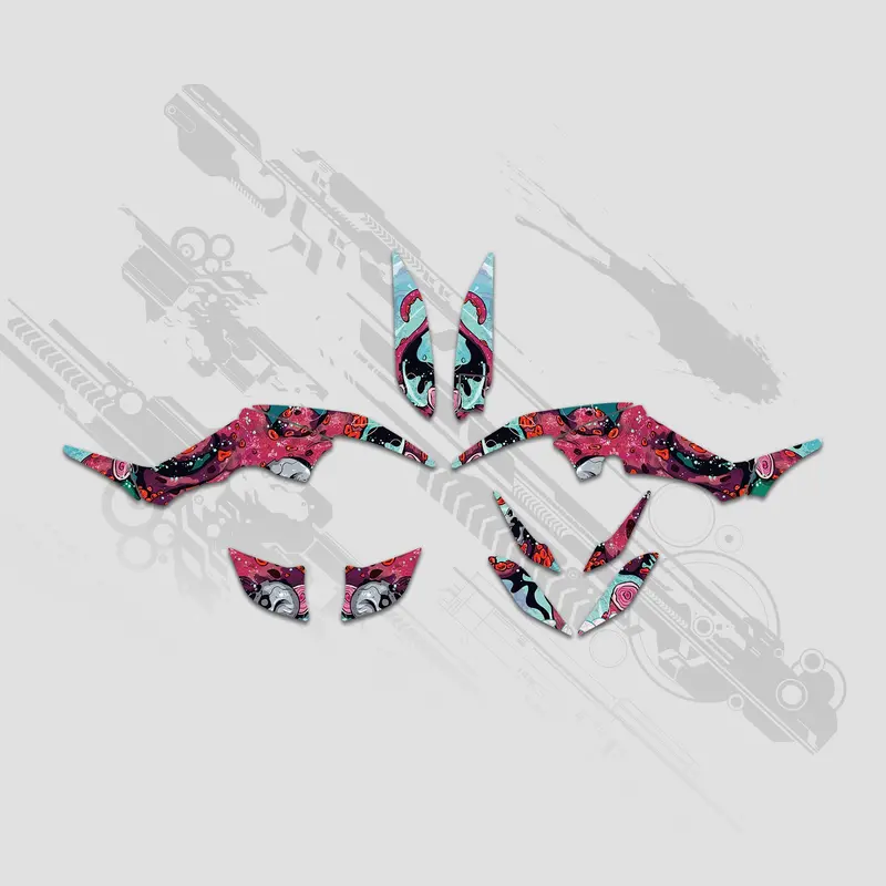 Atv Full Graphics Decals Stickers Kit For Yamaha Raptor 350 2004+ 1