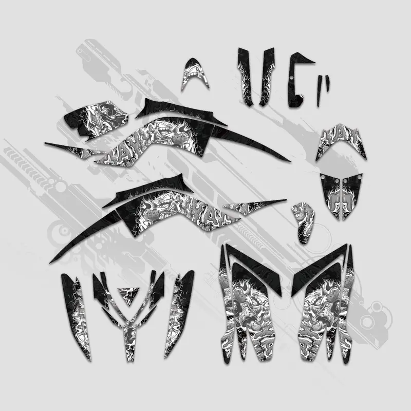 Atv Full Graphics Decals Stickers Kit For Yamaha Raptor 700 2013-2023 1