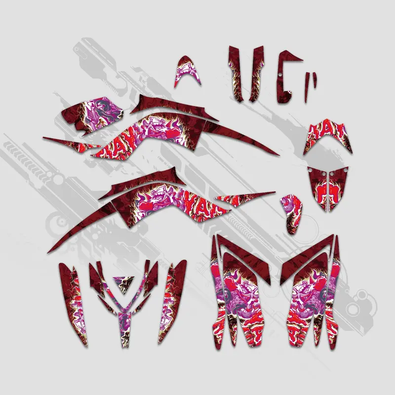 Atv Full Graphics Decals Stickers Set For Yamaha Raptor 700 2013-2023 1