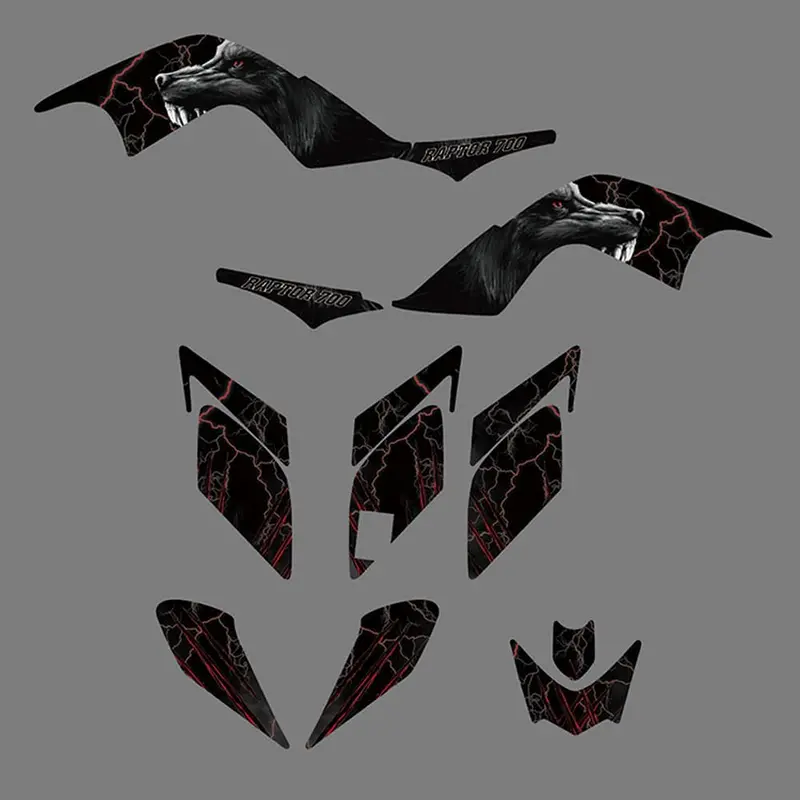 Atv Full Plastics Graphics Background Kits For Raptor 700 06-12 1