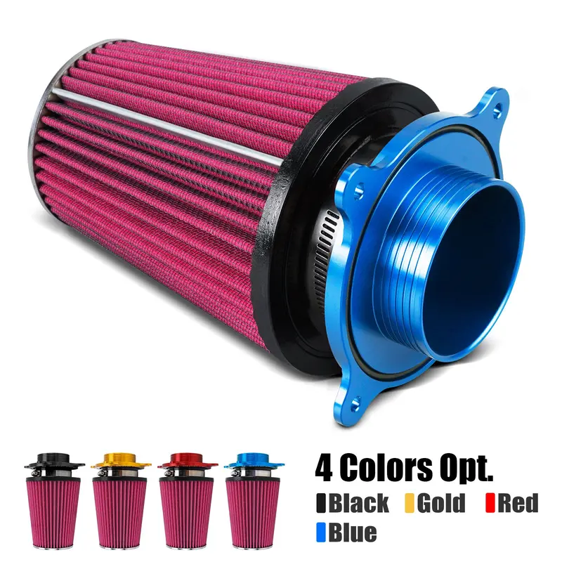 Atv High-Flow Air Filter Intake Cleaner W/Adaptor Kit For Yamaha Raptor 700 700R 1