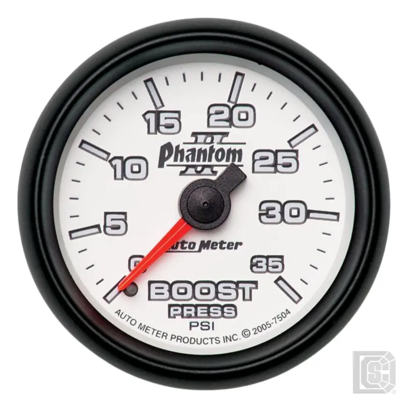 Autometer - 2-1/16" Boost Gauge 0-35 Psi Mechanical – Phantom Series - 7504 1