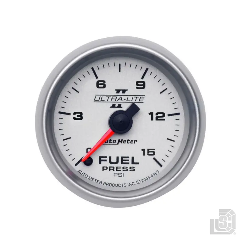 Autometer - 2-1/16" Fuel Pressure Gauge 0-15 Psi Stepper Motor Ultra Lite Ii - 4961 1